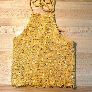 American Eagle Floral Halter Crop Top